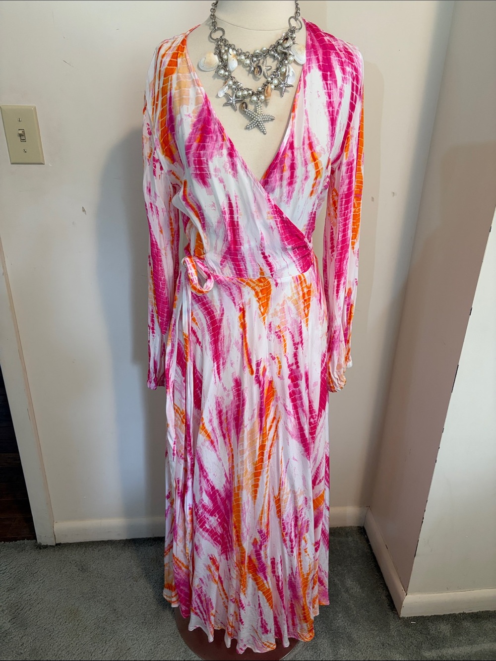 Boston ProperWomen’s Pink & Orange Wrap Maxi Dress
